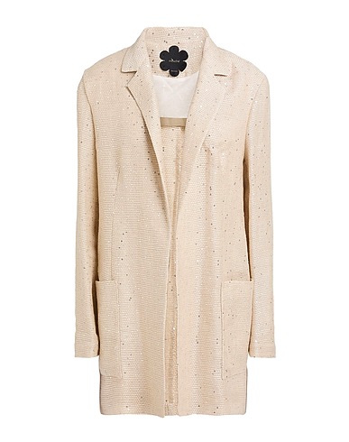 MOUCHE Blazer Beige 63% Linen, 33% Polyester, 4% Polyamide