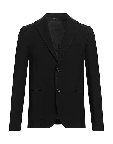 DANIELE ALESSANDRINI HOMME Blazer Black 69% Polyester, 29% Viscose, 2% Elastane