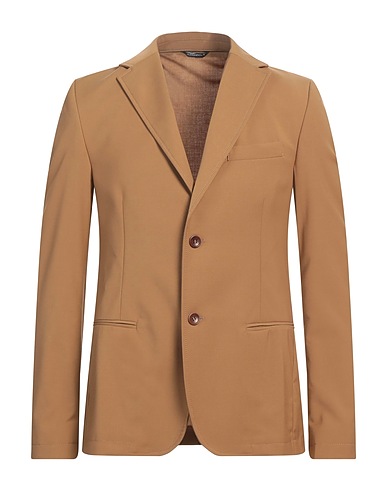 DANIELE ALESSANDRINI HOMME Blazer Camel 69% Polyester, 29% Viscose, 2% Elastane