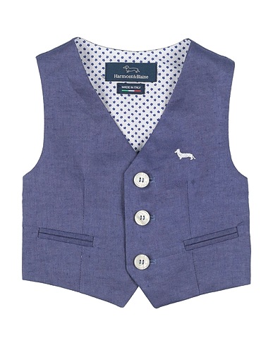 HARMONT & BLAINE Waistcoat Blue 100% Linen
