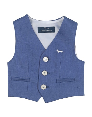 HARMONT & BLAINE Waistcoat Blue 100% Linen