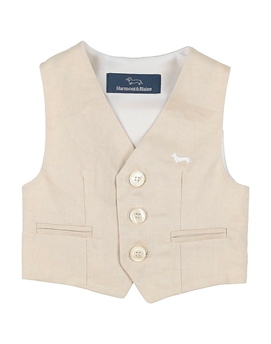 HARMONT & BLAINE Waistcoat Beige 100% Linen