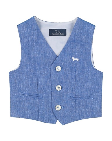 HARMONT & BLAINE Waistcoat Blue 55% Cotton, 45% Linen