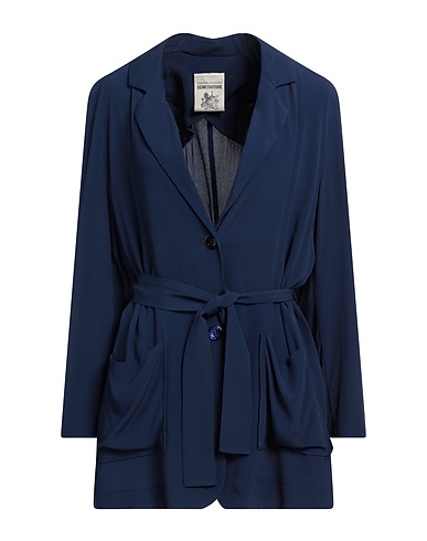 SEMICOUTURE Giacca Blu notte 65% Acetato, 35% Seta