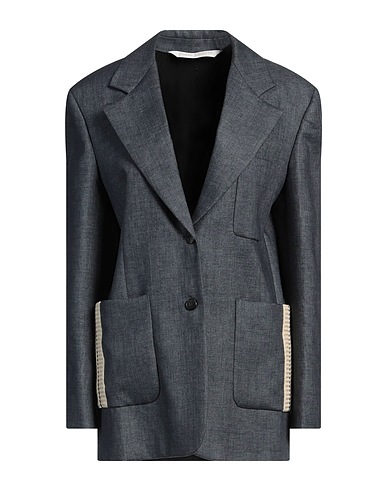 PALM ANGELS Blazer Slate blue 100% Linen, Cotton