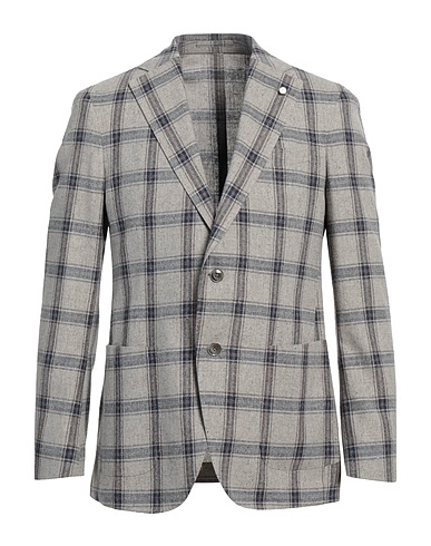 LUIGI BIANCHI Mantova Blazer Grey 38% Virgin Wool, 31% Wool, 31% Cotton