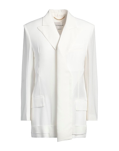 VICTORIA BECKHAM テーラードジャケット ホワイト レーヨン 80% / バージンウール 20%