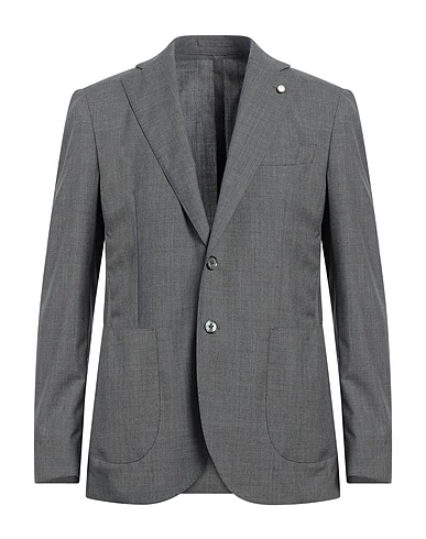 LUIGI BIANCHI Mantova Blazer Grey 100% Virgin Wool