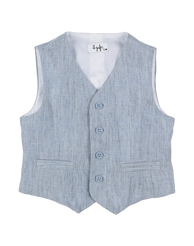 IL GUFO Waistcoat Blue 100% Linen