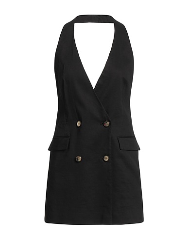 PINKO Waistcoat Black 59% Linen, 38% Viscose, 3% Elastane