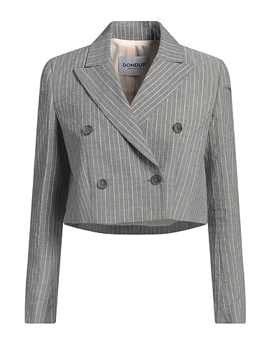 DONDUP Blazer Light grey 61% Linen, 27% Cotton, 9% Polyamide, 2% Viscose, 1% Polyester