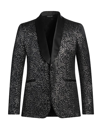BRIAN DALES Blazer Black 73% Polyester, 19% Acrylic, 8% Metal