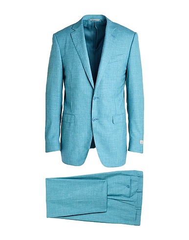CANALI Suits Pastel blue 71% Wool, 15% Silk, 14% Linen