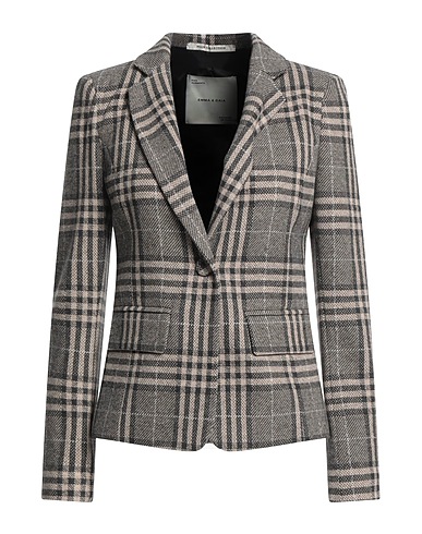EMMA & GAIA Blazer Charcoal 51% Polyester, 45% Cotton, 3% Polyamide, 1% Elastane