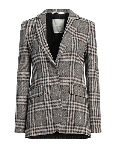EMMA & GAIA Blazer Charcoal 51% Polyester, 45% Cotton, 3% Polyamide, 1% Elastane