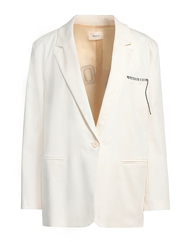 VICOLO Blazer White 97% Cotton, 3% Elastane