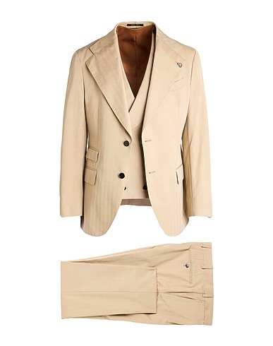 GABRIELE PASINI Suits Beige 53% Virgin Wool, 47% Cotton
