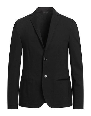 DANIELE ALESSANDRINI Blazer Black 54% Viscose, 33% Polyamide, 7% Polyester, 6% Elastane
