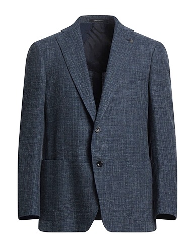 TAGLIATORE Blazer Blue 44% Virgin Wool, 43% Cotton, 11% Linen, 2% Elastane