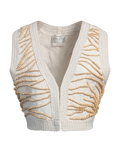 FORTE_FORTE Gilet Off white 100% Cotone, Viscosa, Legno