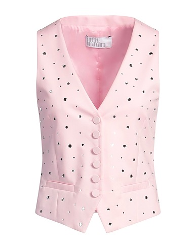 GIUSEPPE DI MORABITO Waistcoat Pink 61% Cotton, 36% Polyamide, 3% Elastane