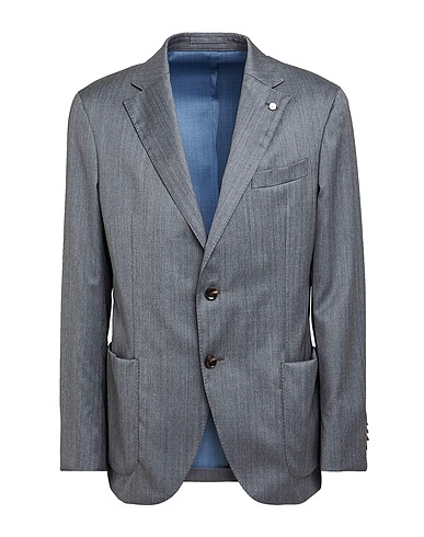 LUIGI BIANCHI Mantova Blazer Grey 90% Virgin Wool, 10% Silk