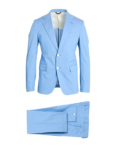 BRIAN DALES Suits Sky blue 51% Cotton, 45% Polyamide, 4% Elastane