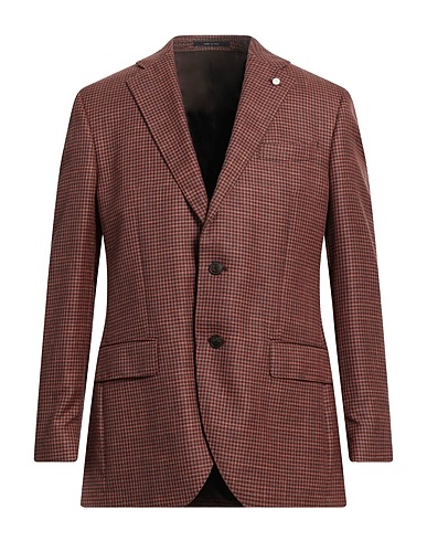 LUIGI BIANCHI Mantova Blazer Brown 68% Virgin Wool, 18% Silk, 14% Linen
