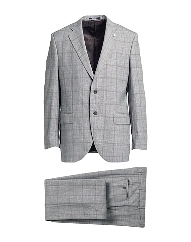 LUIGI BIANCHI Mantova Suits Grey 71% Virgin Wool, 15% Silk, 14% Linen
