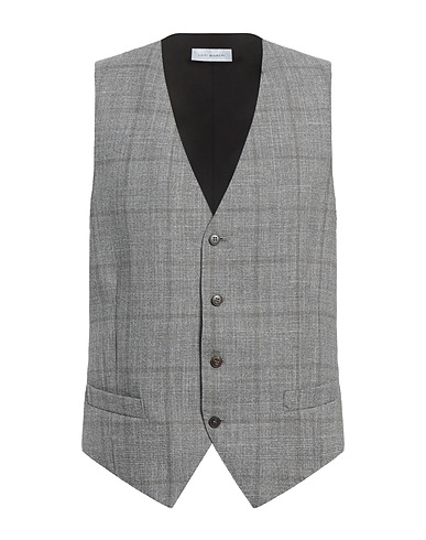 LUIGI BIANCHI Mantova Suit vest Grey 71% Virgin Wool, 15% Silk, 14% Linen
