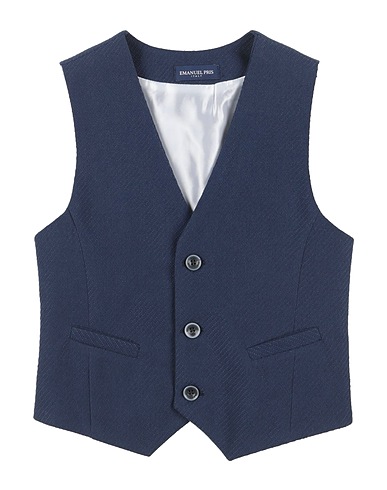 EMANUEL PRIS Anzugweste Nachtblau 50% Leinen, 30% Baumwolle, 20% Polyester