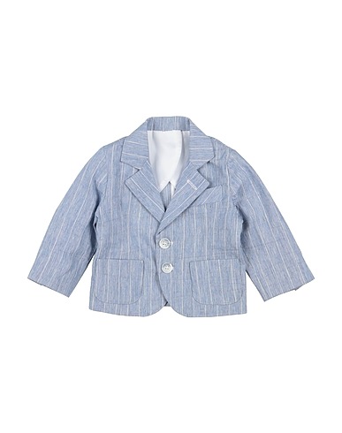 MANUELL & FRANK Blazer Light blue 33% Cotton, 33% Polyester, 25% Linen, 9% Polyamide