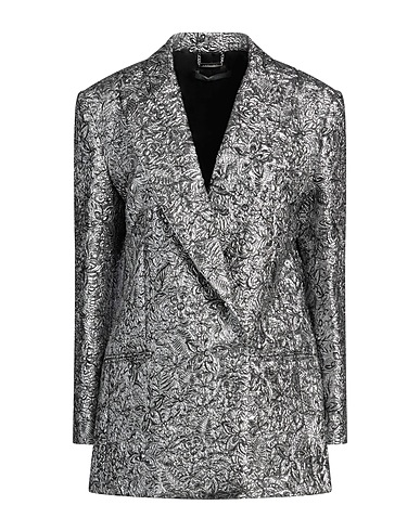 ALBERTA FERRETTI Blazer Silver 32% Polyester, 30% Polyamide, 24% Metallic fiber, 14% Silk