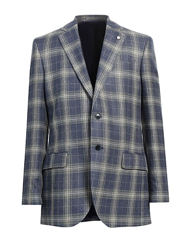 LUIGI BIANCHI Mantova Blazer Blu notte 55% Lino, 25% Seta, 20% Cotone