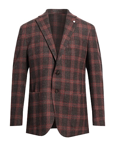 LUIGI BIANCHI Mantova Blazer Brown 87% Virgin Wool, 8% Wool, 5% Silk