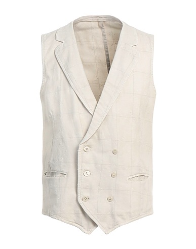 LUBIAM Waistcoat Off white 78% Cotton, 18% Linen, 4% Polyamide