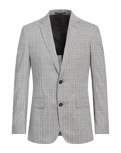 DUNHILL Blazer Light grey 73% Wool, 25% Linen, 2% Silk