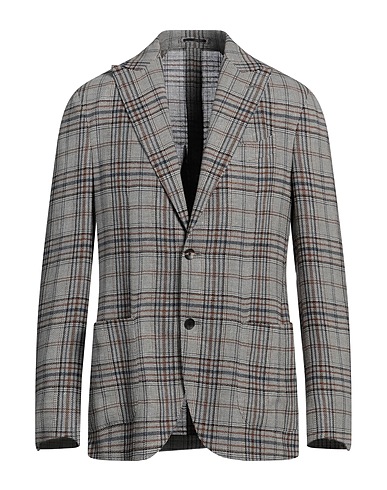 LARDINI Blazer Grigio chiaro 39% Lino, 31% Seta, 30% Lana
