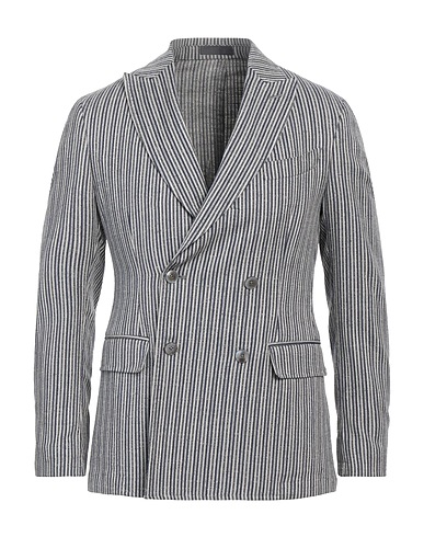 FUTURO Blazer Navy blue 92% Cotton, 7% Linen, 1% Elastane