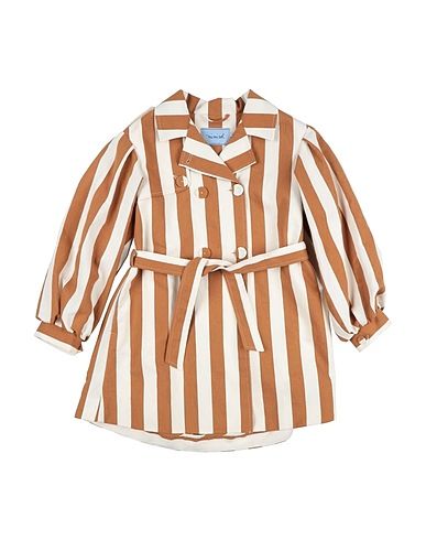 MIMISOL Coat Brown 100% Polyester, Cotton, Other Fibres
