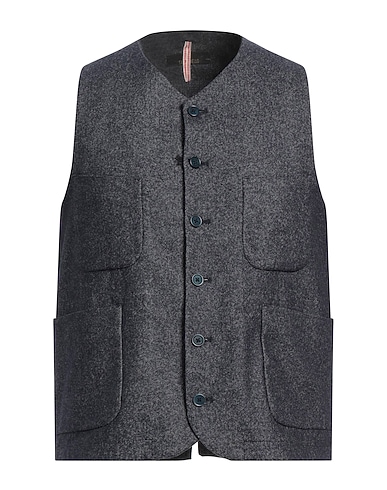 SANTANIELLO Waistcoat Blue 42% Cotton, 39% Wool, 14% Polyamide, 3% Cashmere, 2% Elastane