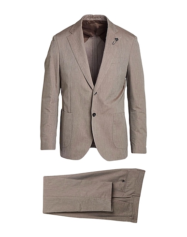 LARDINI Suits Chocolate brown 98% Cotton, 2% Cashmere