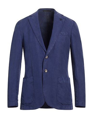 PAOLONI Blazer Navy blue 59% Lyocell, 23% Linen, 18% Cotton