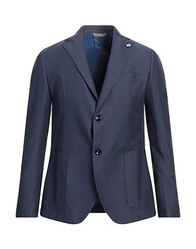 ALESSANDRO GILLES Blazer Midnight blue 50% Cotton, 25% Polyester, 25% Polyamide