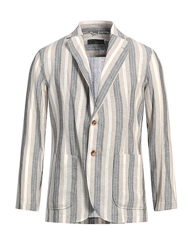 LARDINI Blazer Light grey 56% Linen, 44% Wool