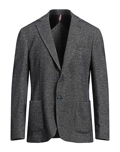 SANTANIELLO Blazer Navy blue 34% Wool, 26% Cotton, 21% Synthetic fibers, 12% Polyester, 7% Silk