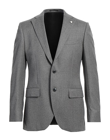 LUIGI BIANCHI Mantova Blazer Grigio 93% Lana Vergine, 7% Seta