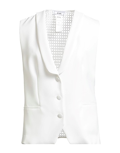 JIJIL Waistcoat White 95% Polyester, 5% Elastane
