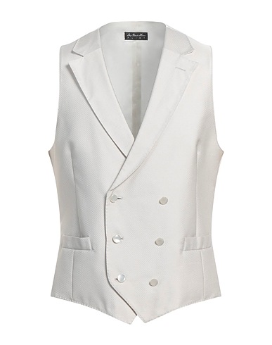 LUIGI BIANCHI Mantova Waistcoat Light grey 60% Polyester, 40% Silk