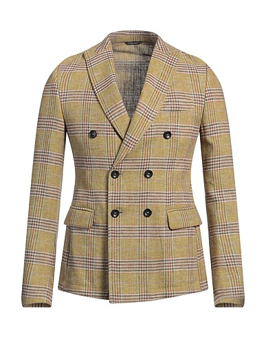 DANIELE ALESSANDRINI HOMME Blazer Light green 70% Polyester, 30% Linen